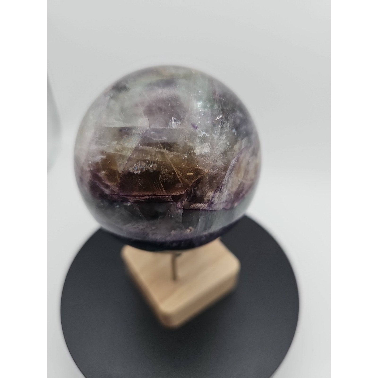 1.5LB Natural Colorful Fluorite Ball Quartz Crystal Energy Sphere crystal | Crystal Spheres & Eggs | Wiccan Center