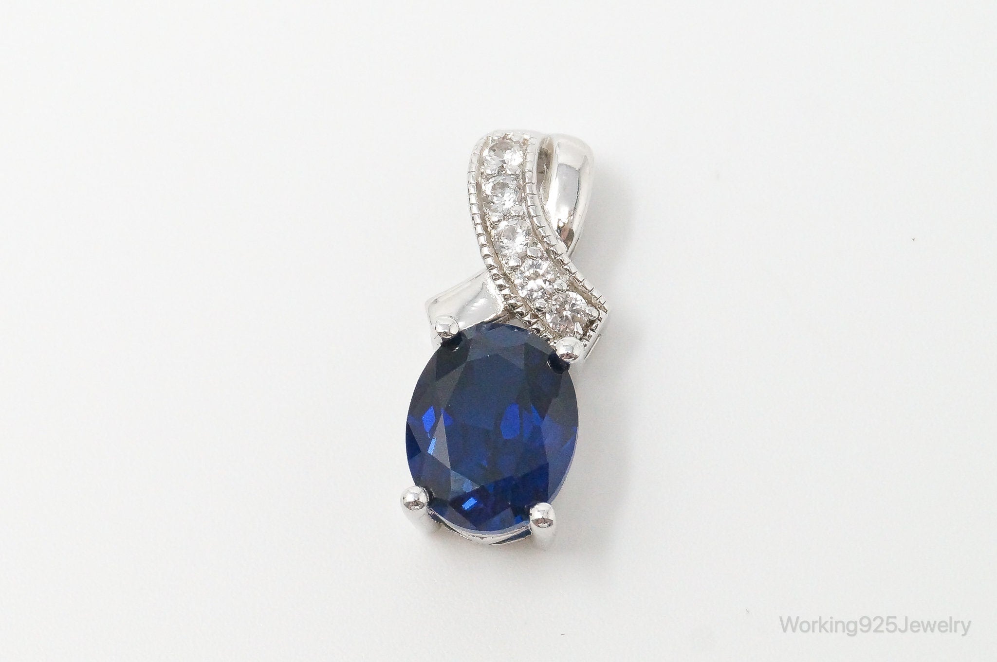 Designer SUN Sapphire Cubic Zirconia Sterling Silver Necklace Pendant | Jewelry > Necklaces > Pendants | Wiccan Center