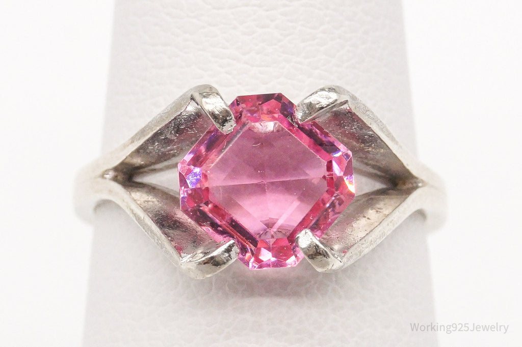 Vintage Designer Espo Pink Cubic Zirconia Sterling Silver Ring - Size 5 | Jewelry > Rings | Wiccan Center