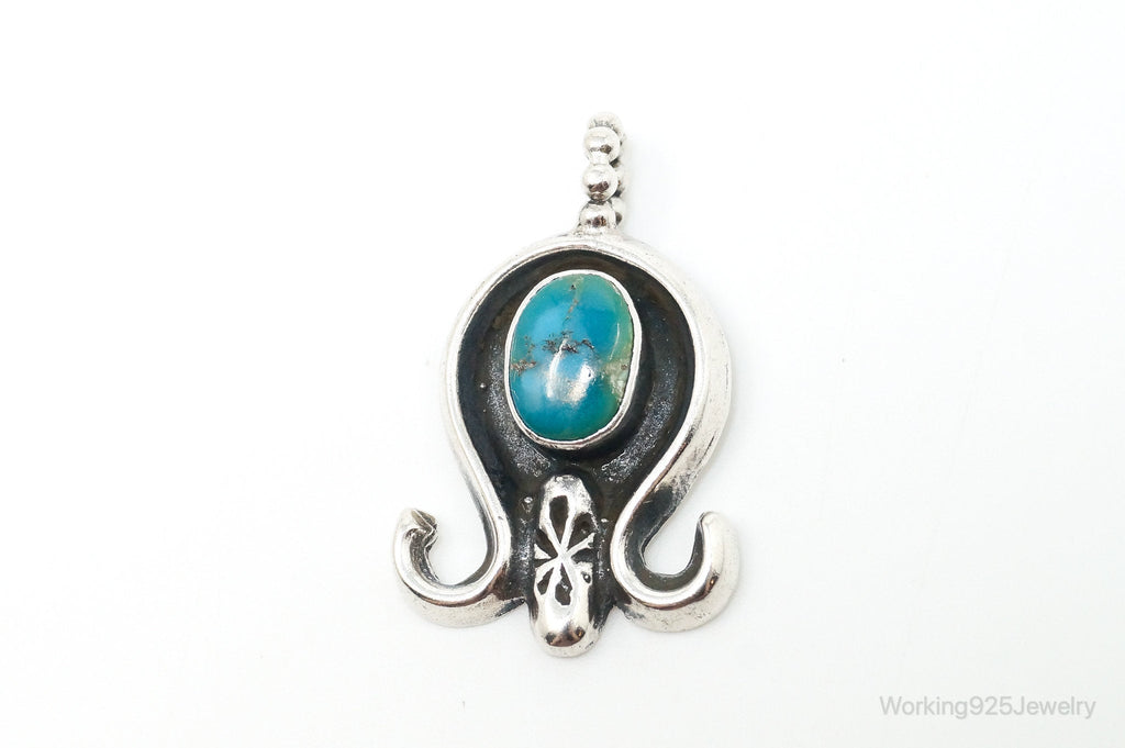 Vintage Native American Unsigned Turquoise Sterling Silver Pendant | Jewelry > Necklaces > Pendants | Wiccan Center