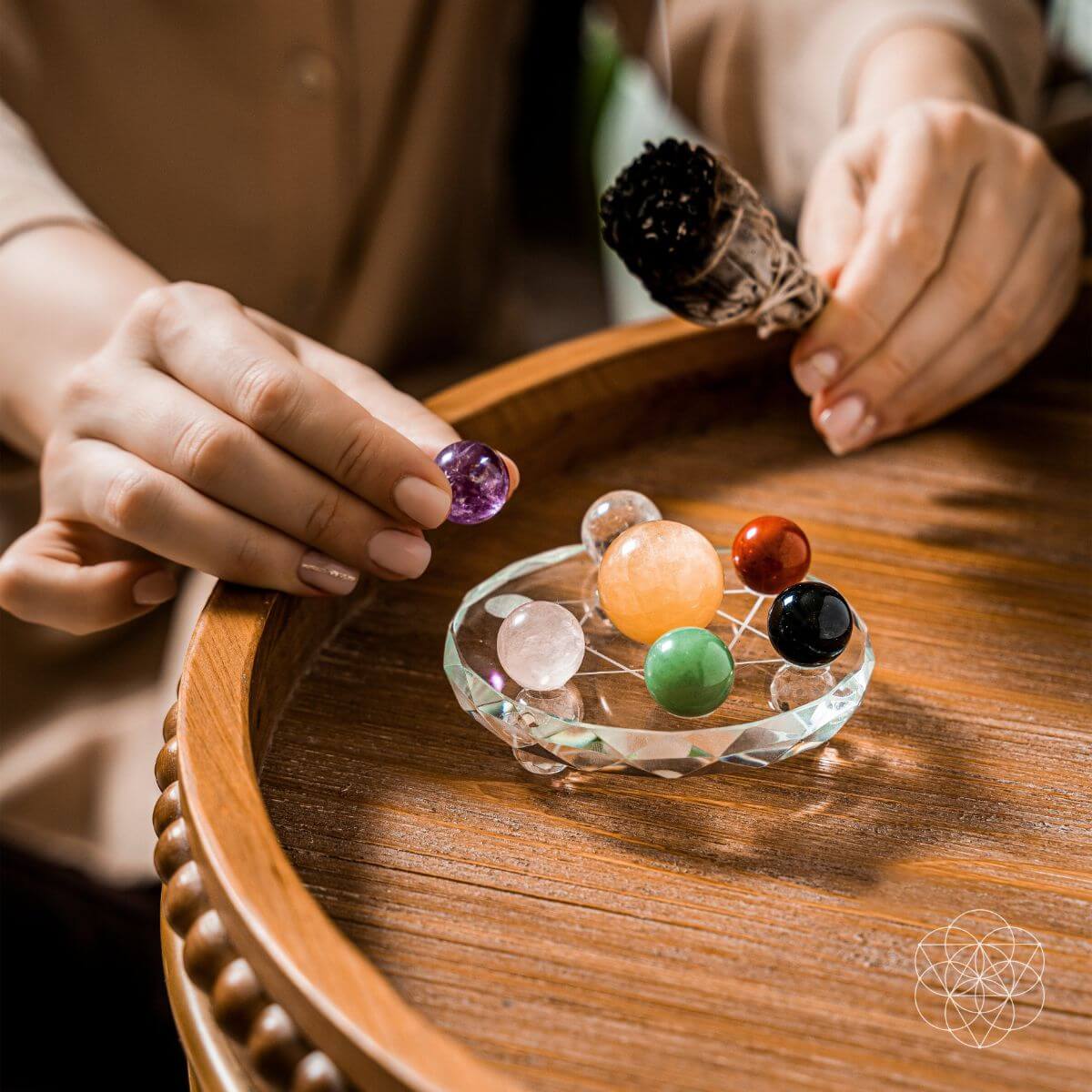 Feng Shui Crystal Ball Set | Sphere & Heart | Wiccan Center