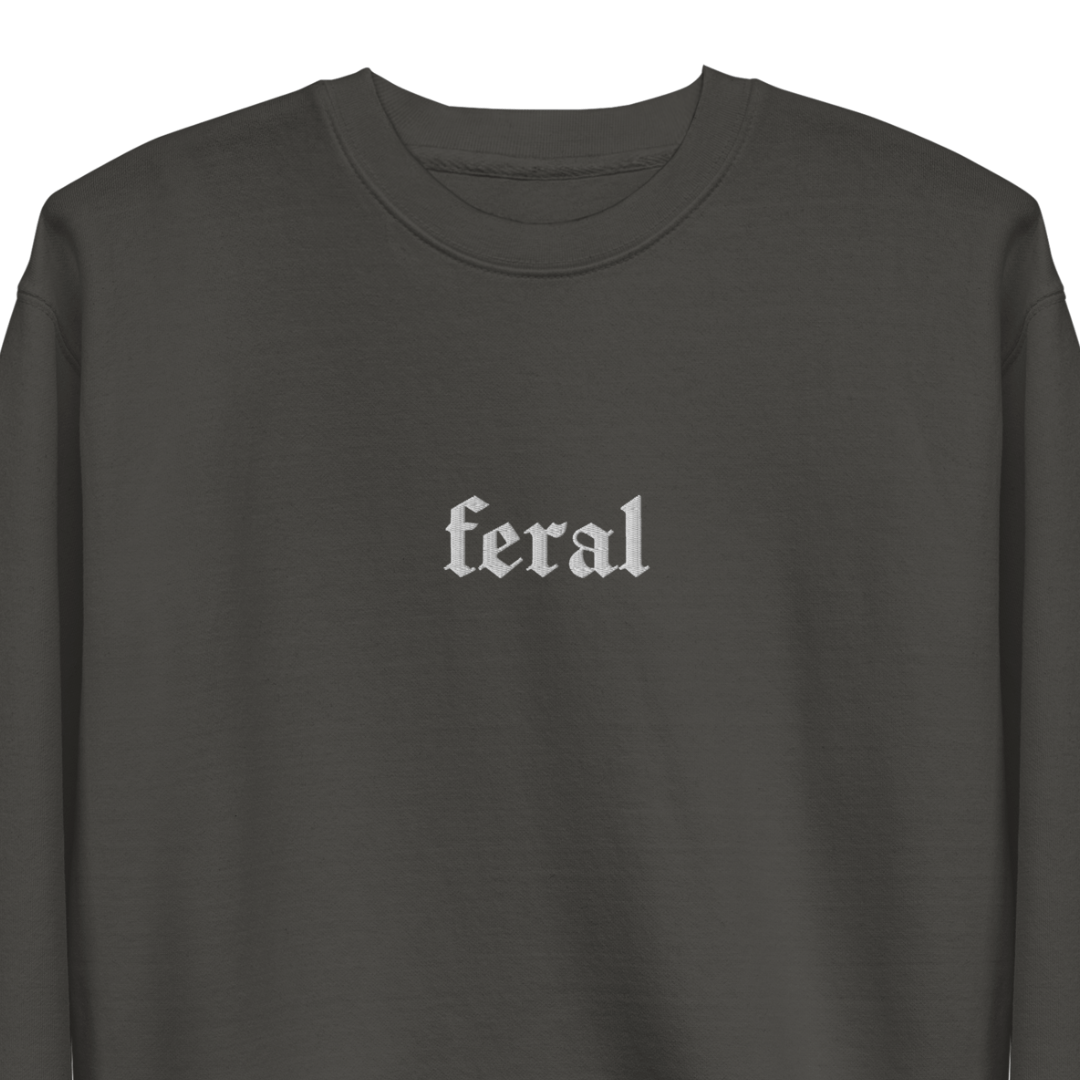 Feral Blackout Embroidered Sweatshirt | Sweatshirt | Wiccan Center