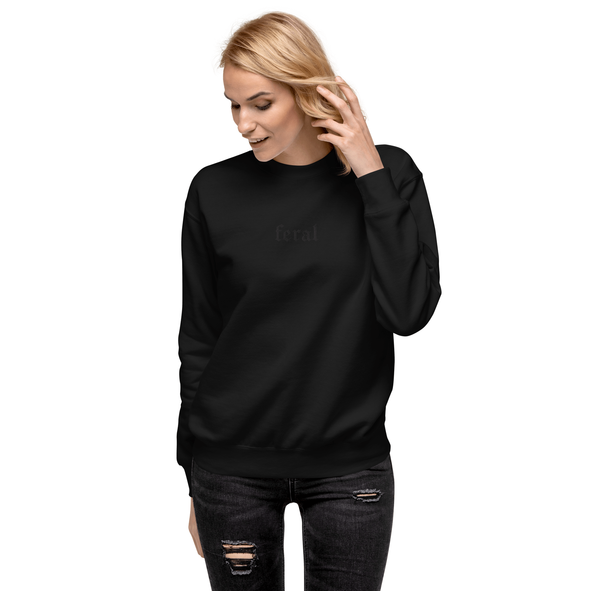 Feral Blackout Embroidered Sweatshirt | Sweatshirt | Wiccan Center