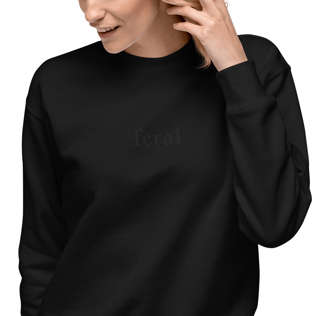 Feral Blackout Embroidered Sweatshirt | Sweatshirt | Wiccan Center