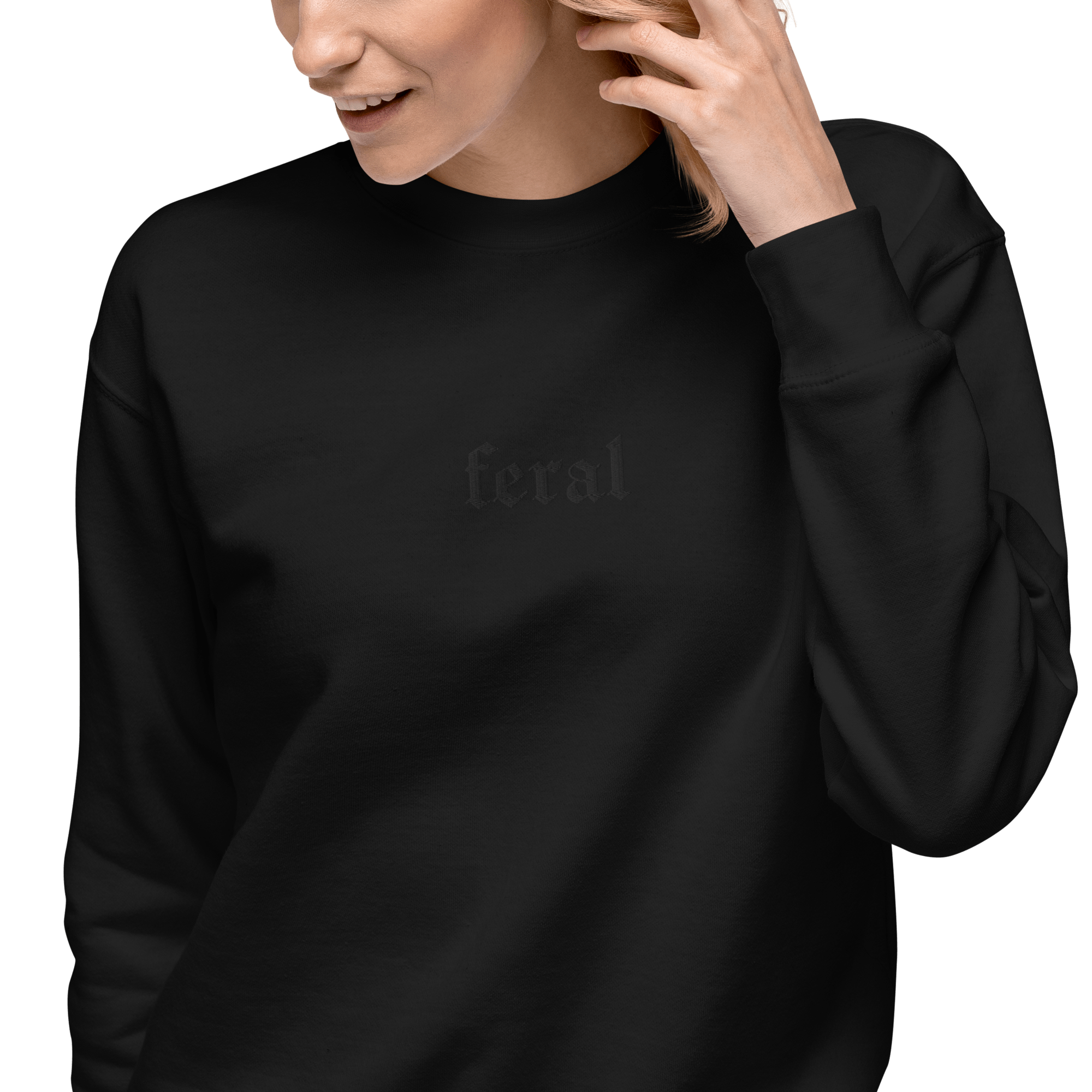 Feral Blackout Embroidered Sweatshirt | Sweatshirt | Wiccan Center