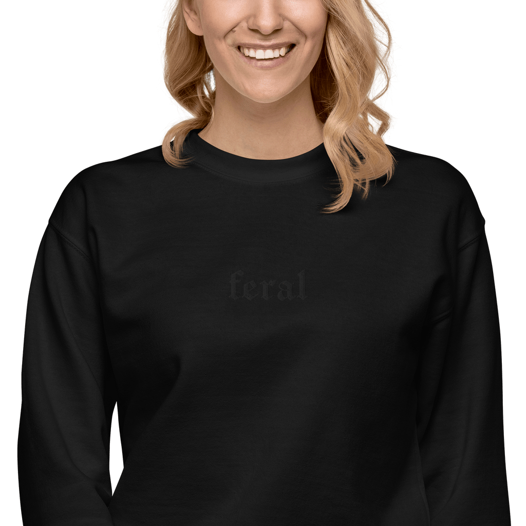 Feral Blackout Embroidered Sweatshirt | Sweatshirt | Wiccan Center