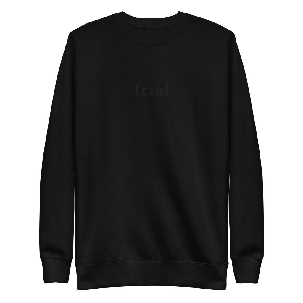 Feral Blackout Embroidered Sweatshirt | Sweatshirt | Wiccan Center