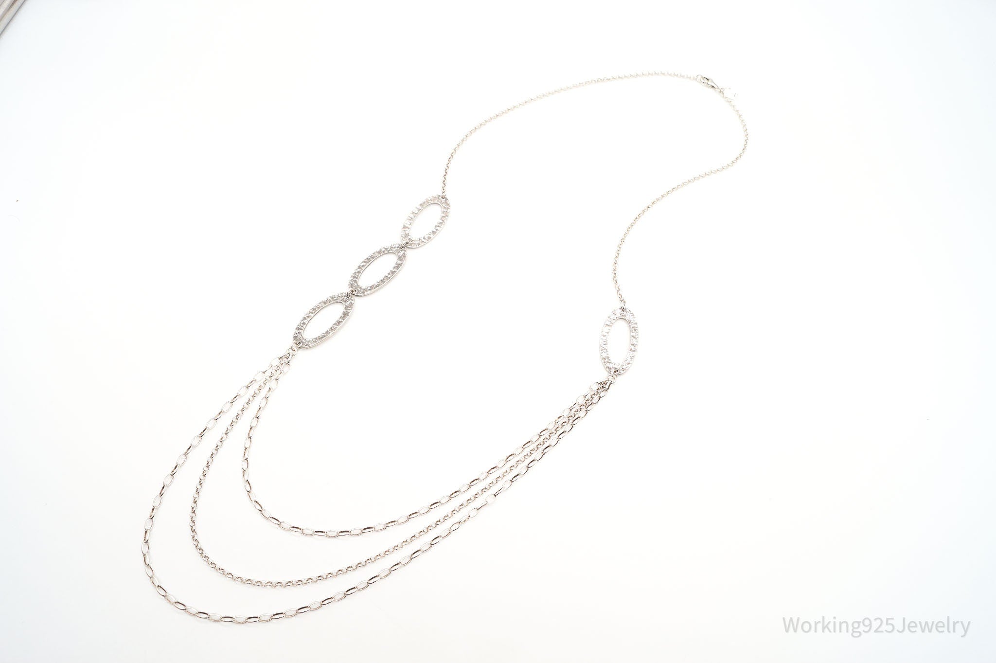 Retired Designer Silpada Cascading Ovals Sterling Silver Necklace - 32" | Jewelry > Necklaces > Pendants | Wiccan Center