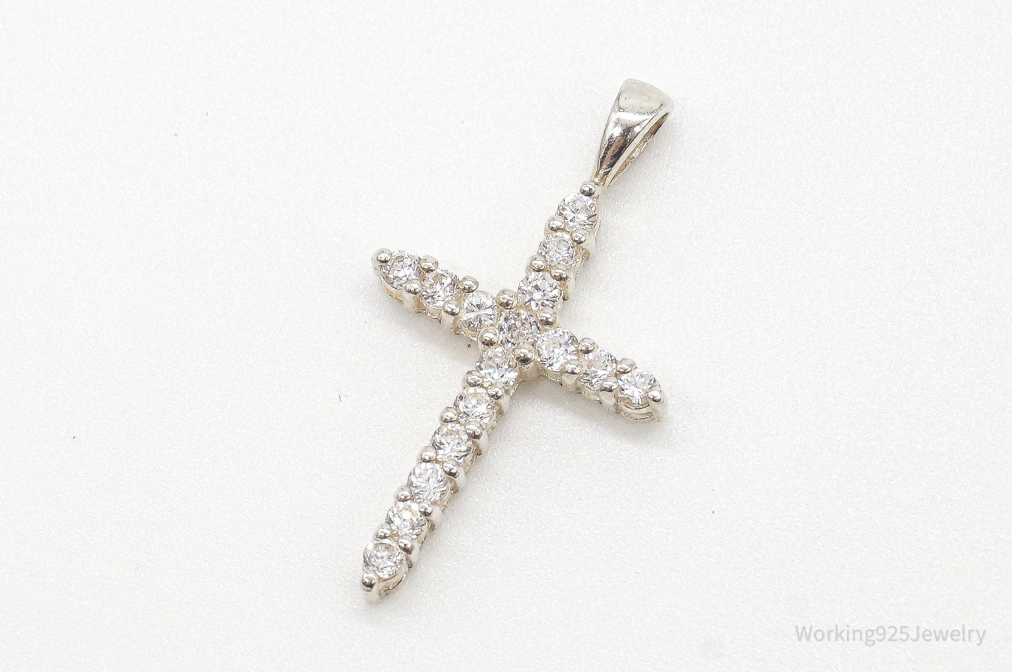 Vintage Designer Avon Cubic Zirconia Cross Sterling Silver Pendant | Jewelry > Necklaces > Pendants | Wiccan Center