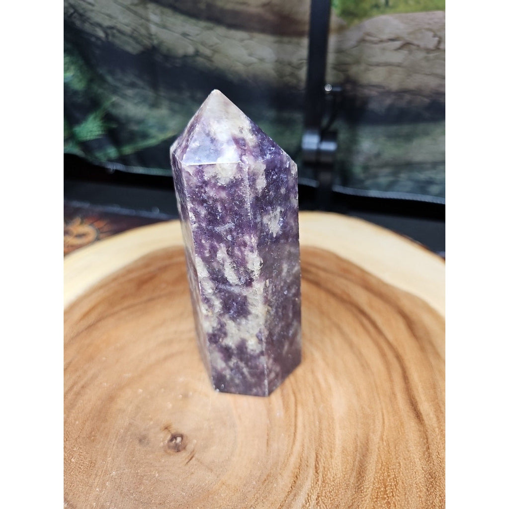 1ea Natural Purple Mica Lepidolite Crystal Point Tower Africa 539g | Crystal Points & Towers | Wiccan Center