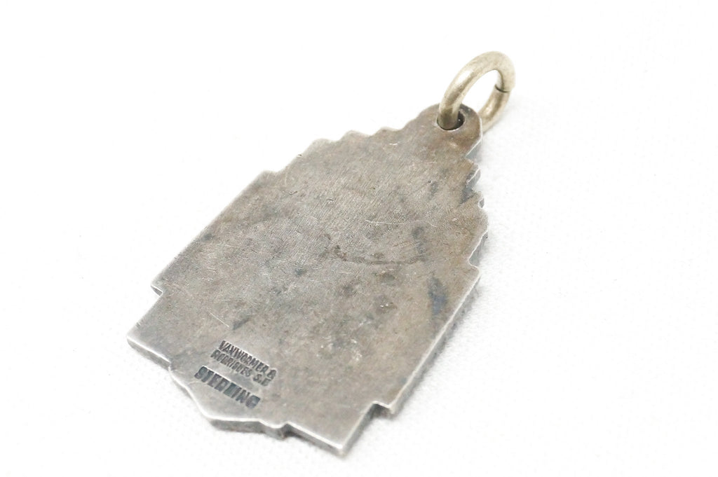 Vintage Antique 1938 Columbus Day Swim Sterling Silver Necklace Pendant | Jewelry > Necklaces > Pendants | Wiccan Center