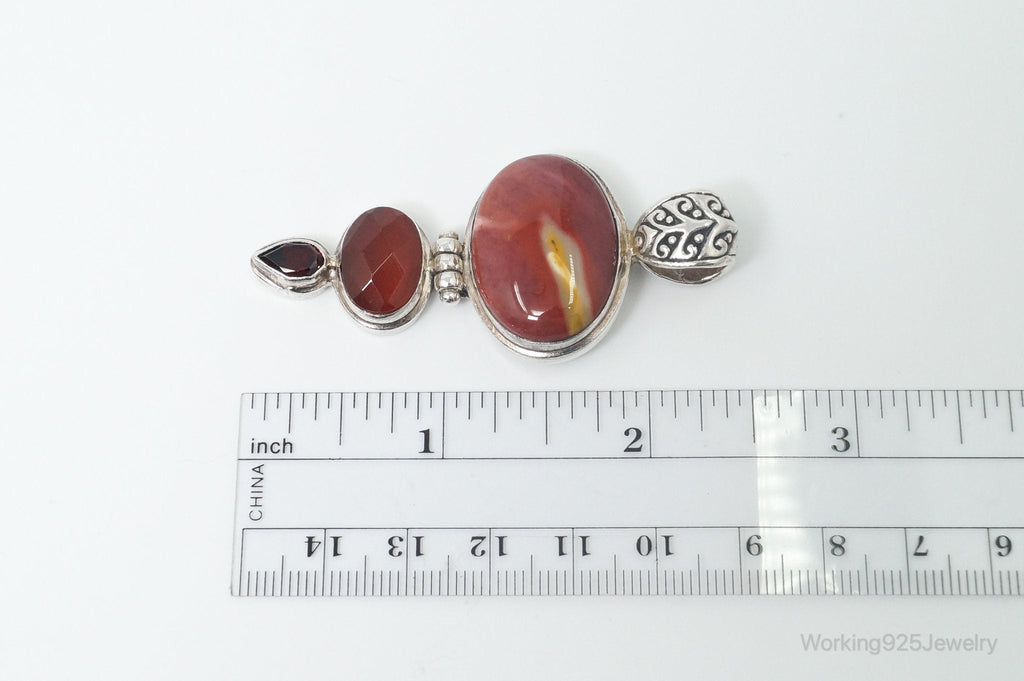 Vintage Designer AF Mookaite Jasper Carnelian Garnet Sterling Silver Pendant | Jewelry > Necklaces > Pendants | Wiccan Center