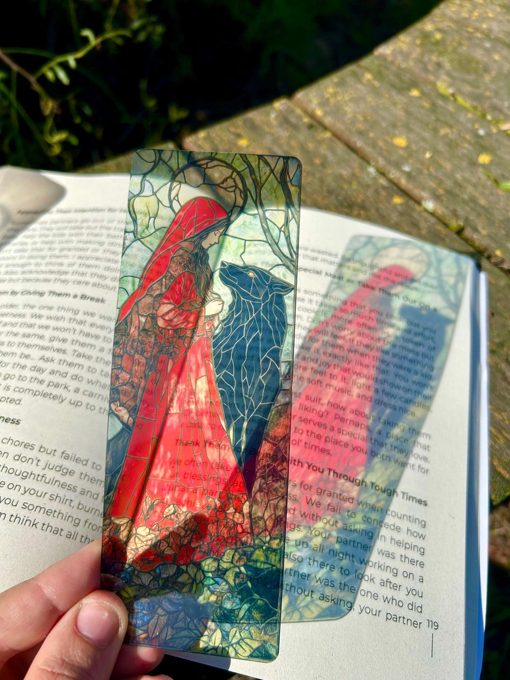 Red Riding Hood & Wolf Bookmark – Fairy Tale Inspired, Dark Fantasy Art, Book Lover Gift, Gothic Aesthetic, Unique Storybook Accessory | | Wiccan Center