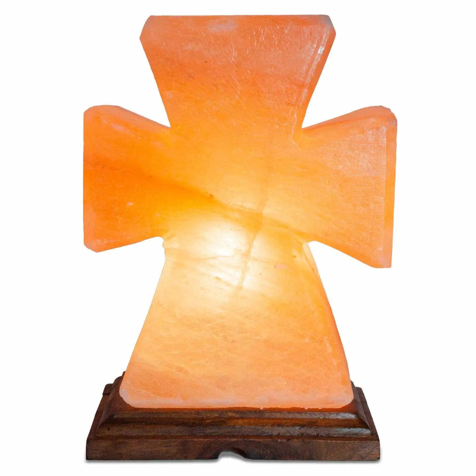 Flat Cross Shaped Salt Lamp - 9" avg. - Cord, Bulb, Dimmer | | Wiccan Center