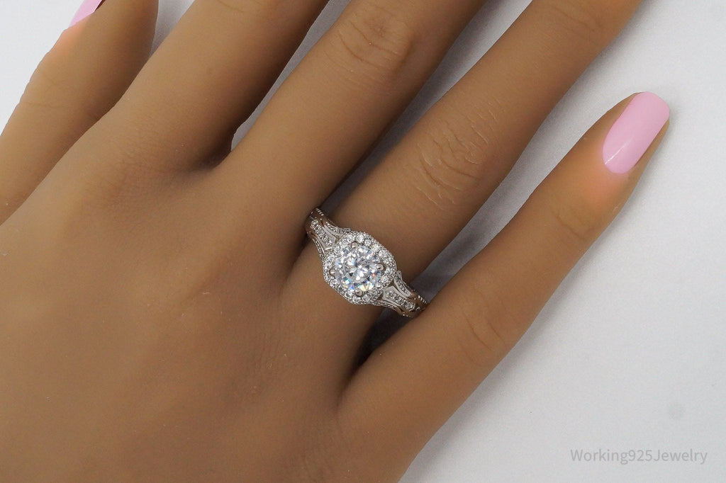 Vintage Cubic Zirconia Sterling Silver Ring - Size 8.75 | Jewelry > Rings | Wiccan Center