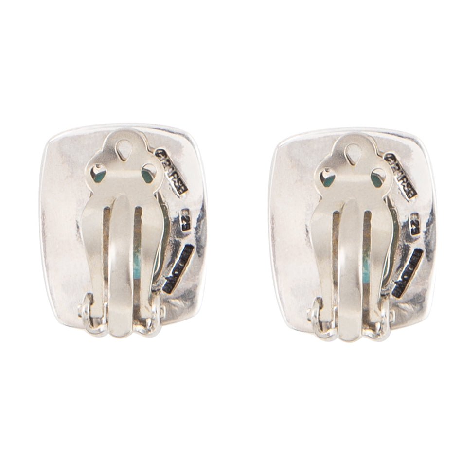 Fiji Isles Blue Turquoise Sterling Silver Clip Earrings | Earrings | Wiccan Center