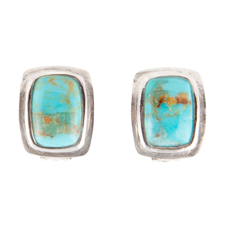 Fiji Isles Blue Turquoise Sterling Silver Clip Earrings | Earrings | Wiccan Center