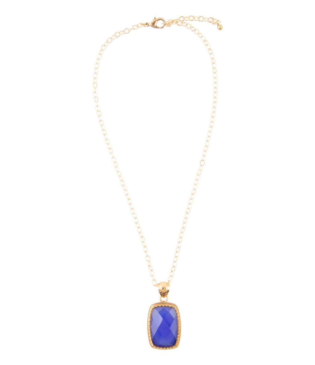 Filigreed Blue Agate Golden Pendant Necklaces | Necklaces | Wiccan Center
