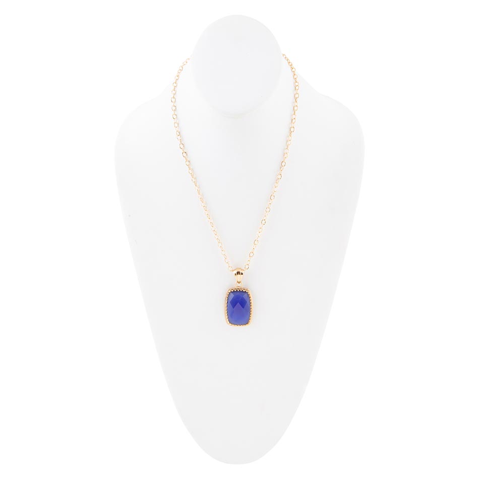 Filigreed Blue Agate Golden Pendant Necklaces | Necklaces | Wiccan Center