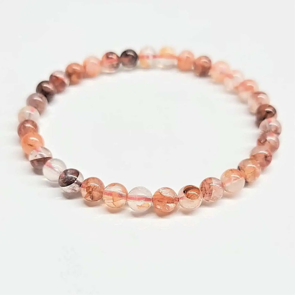 Fire Quartz Round Bead Bracelet - Grounded Energy | Bracelets | Wiccan Center