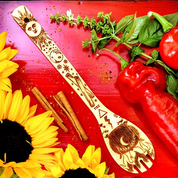 The 5 Elements Bamboo Large Kitchen Utensils Set | Kitchen | Wiccan Center