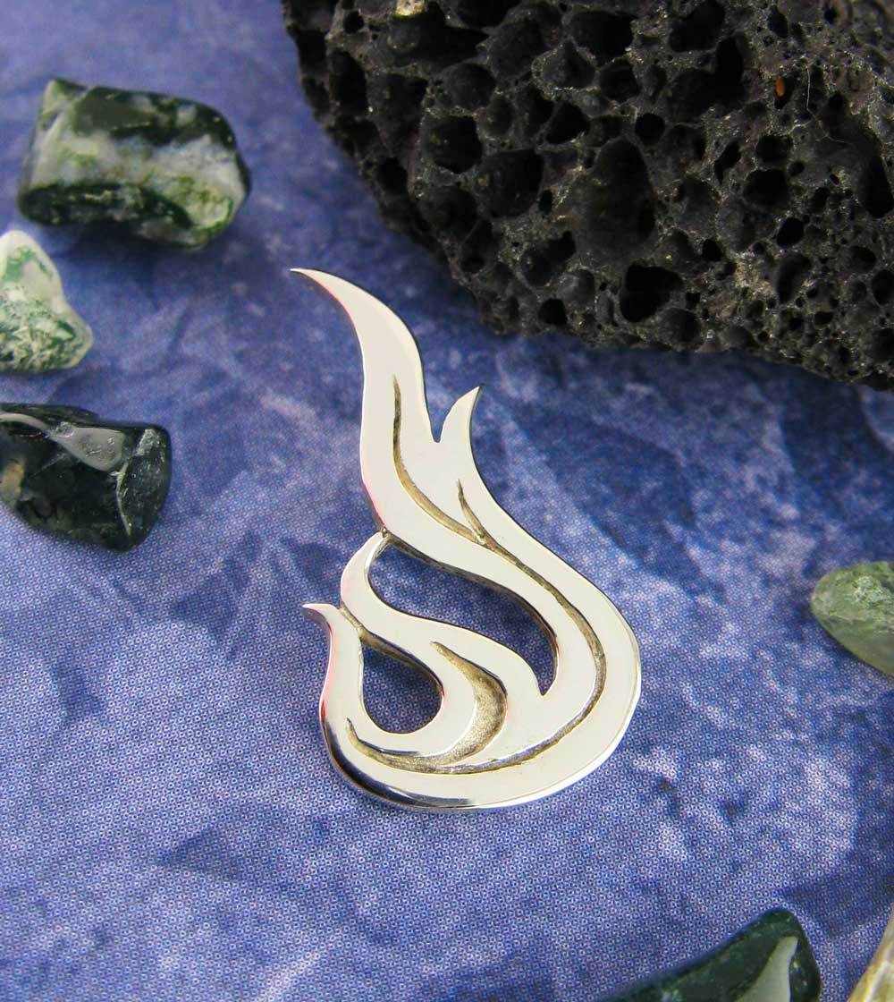 Flame Pendant, Handmade - 925 Sterling Silver | Handmade > Silver | Wiccan Center