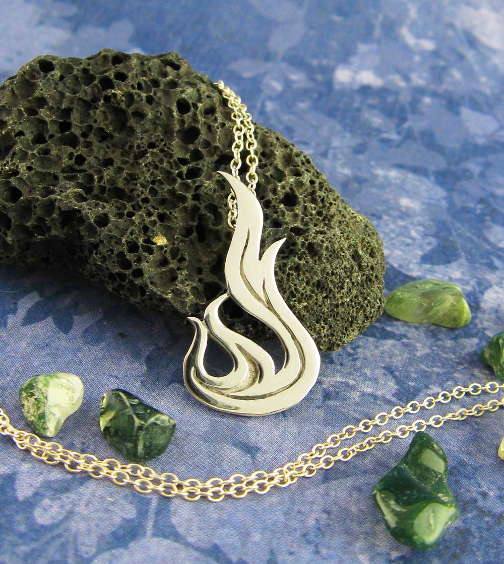Flame Pendant, Handmade - 925 Sterling Silver | Handmade > Silver | Wiccan Center
