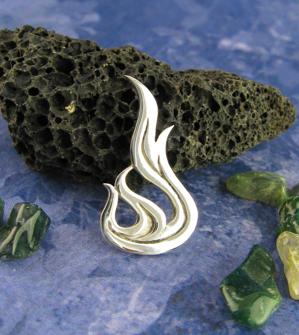 Flame Pendant, Handmade - 925 Sterling Silver | Handmade > Silver | Wiccan Center