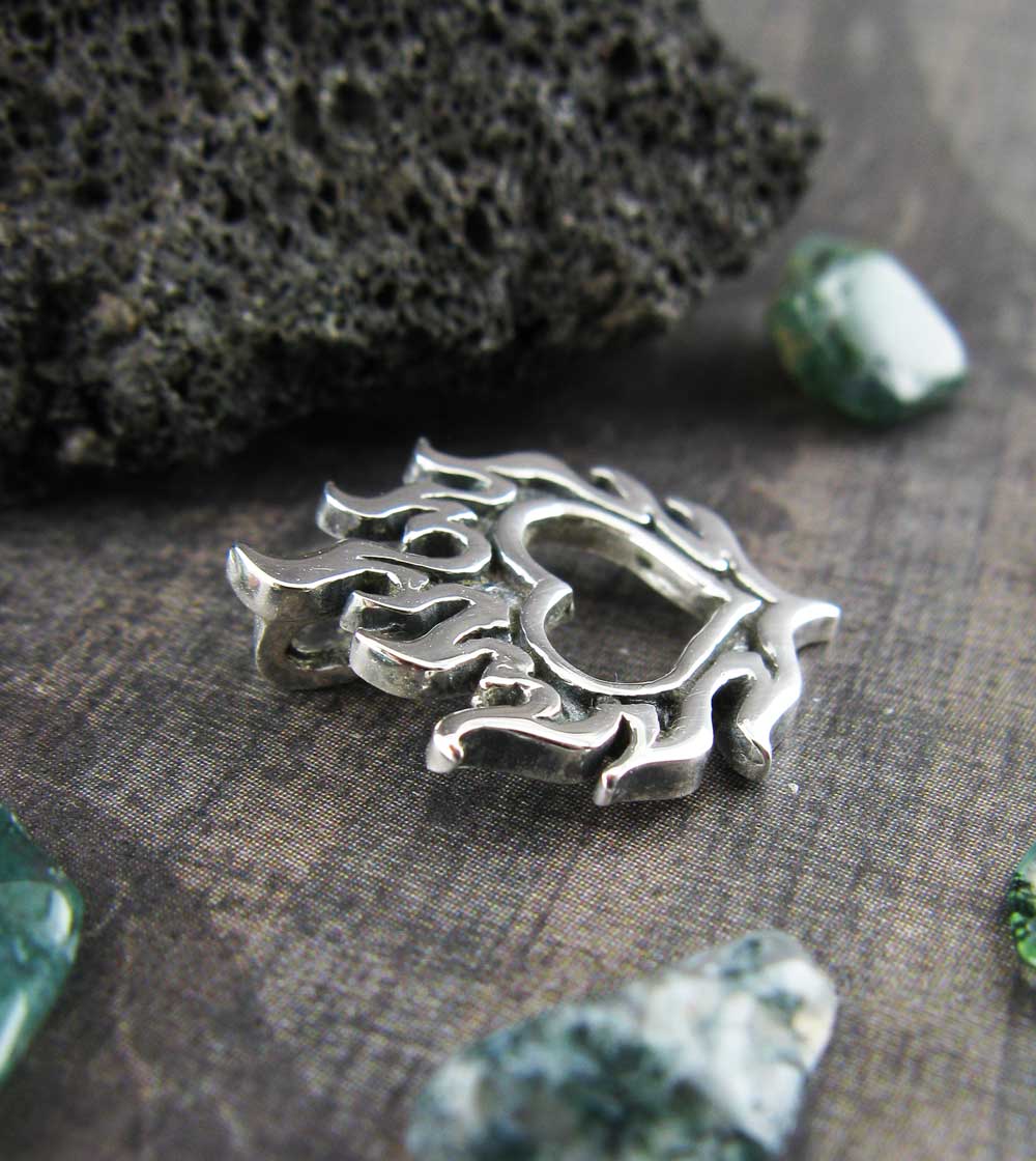 Flaming Heart Pendant, Handmade - 925 Sterling Silver | Handmade > Silver | Wiccan Center