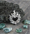 Flaming Heart Pendant, Handmade - 925 Sterling Silver | Handmade > Silver | Wiccan Center