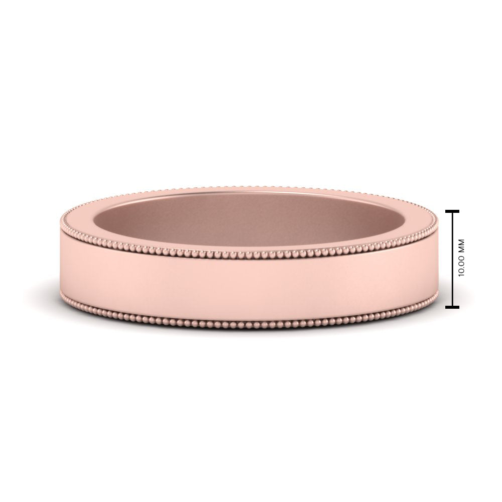 Flat Milgrain Mens Wedding Band