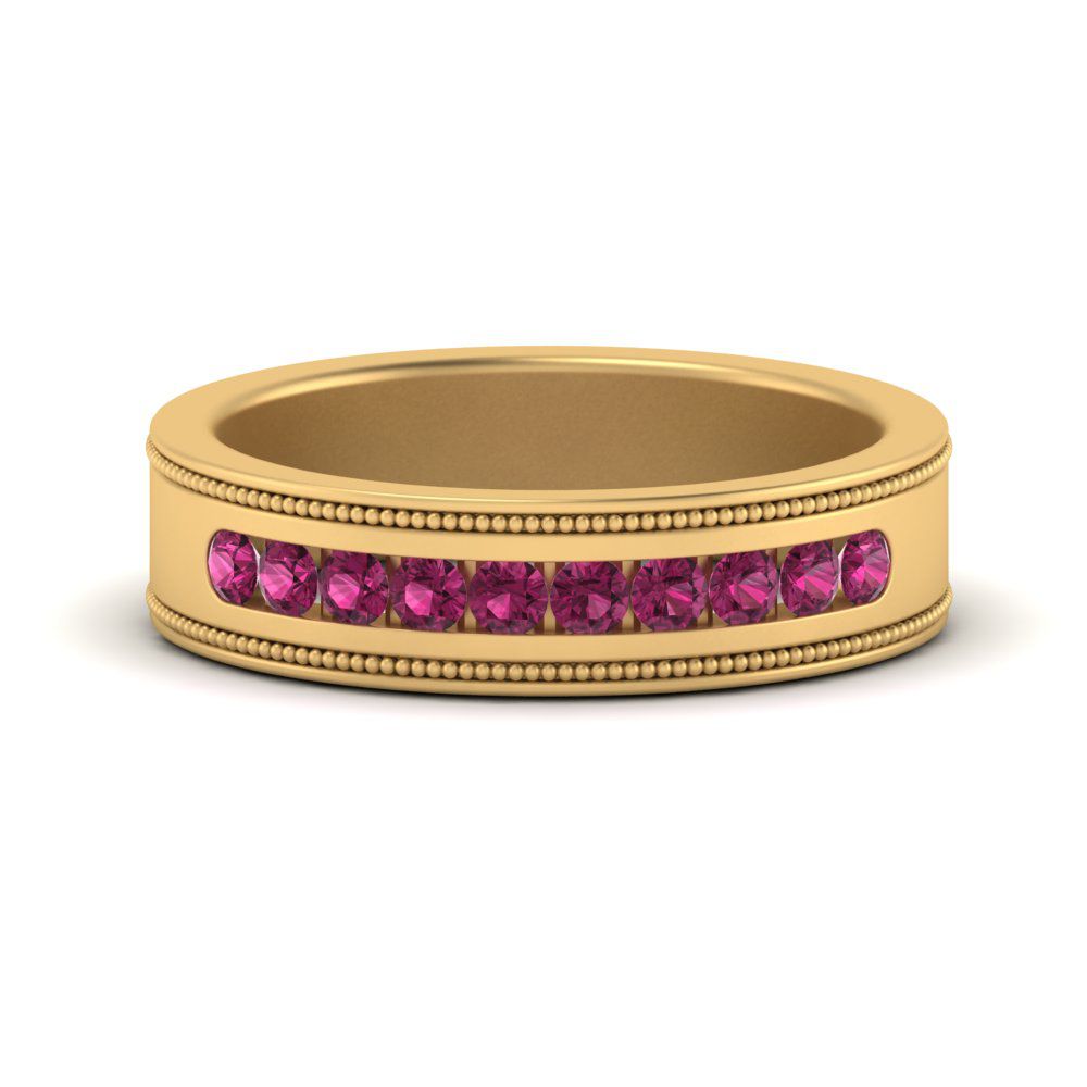 Flat Milgrain Mens Promise Band