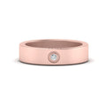 Flat Single Stone Mens Band Engraved