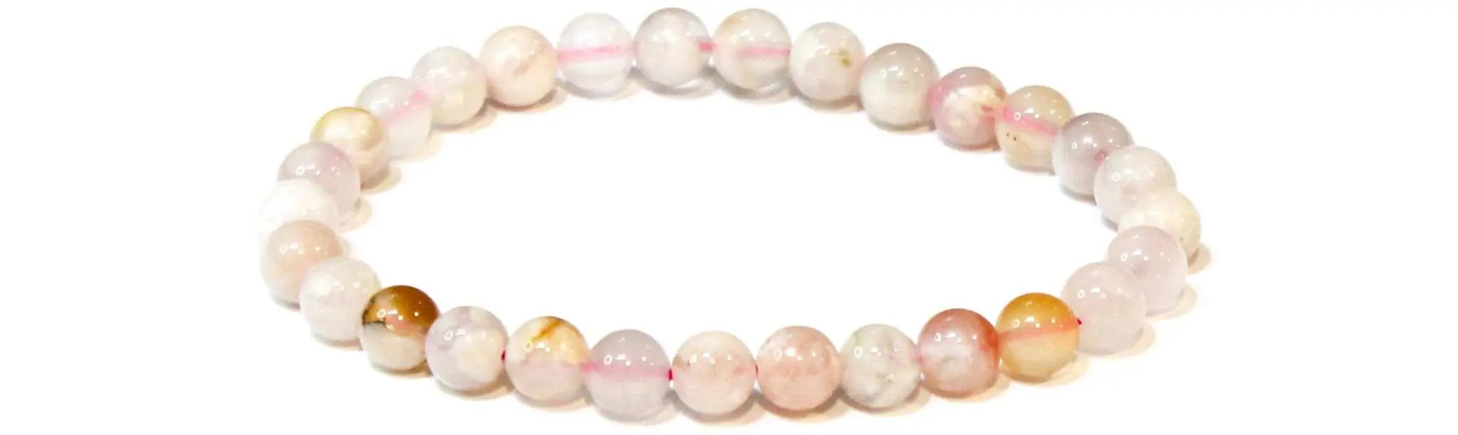 Flower Agate Round Bead Bracelet - Joyful Growth | Bracelets | Wiccan Center