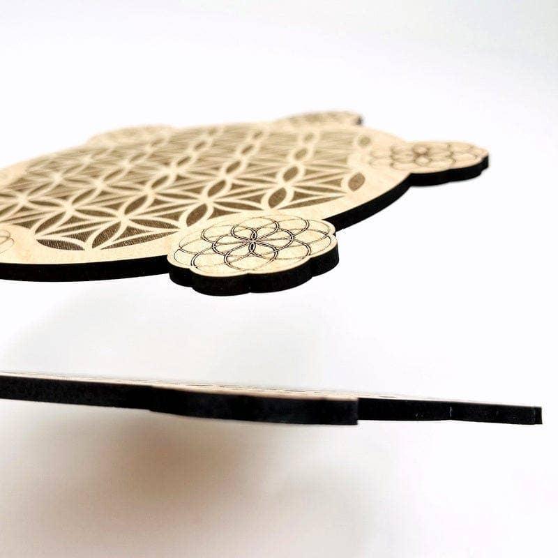 Flower of Life Wooden Crystal Grid