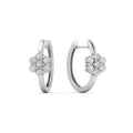 Flower Small 2 Tone Hoop Huggie Earrings