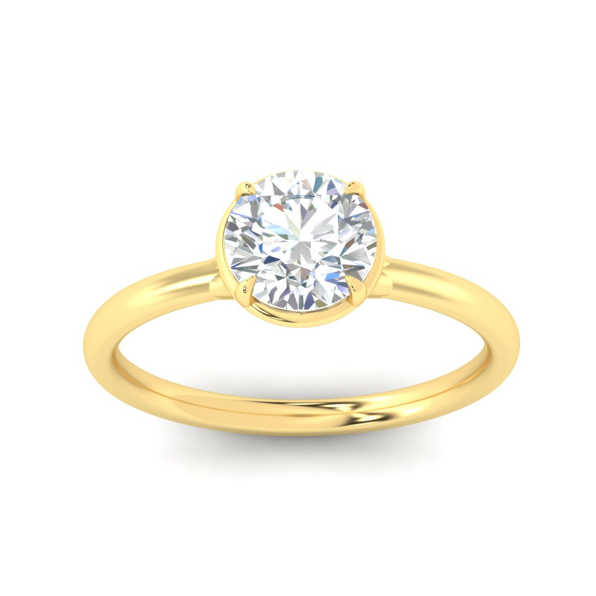 Flush Collet Solitaire Engagement Ring