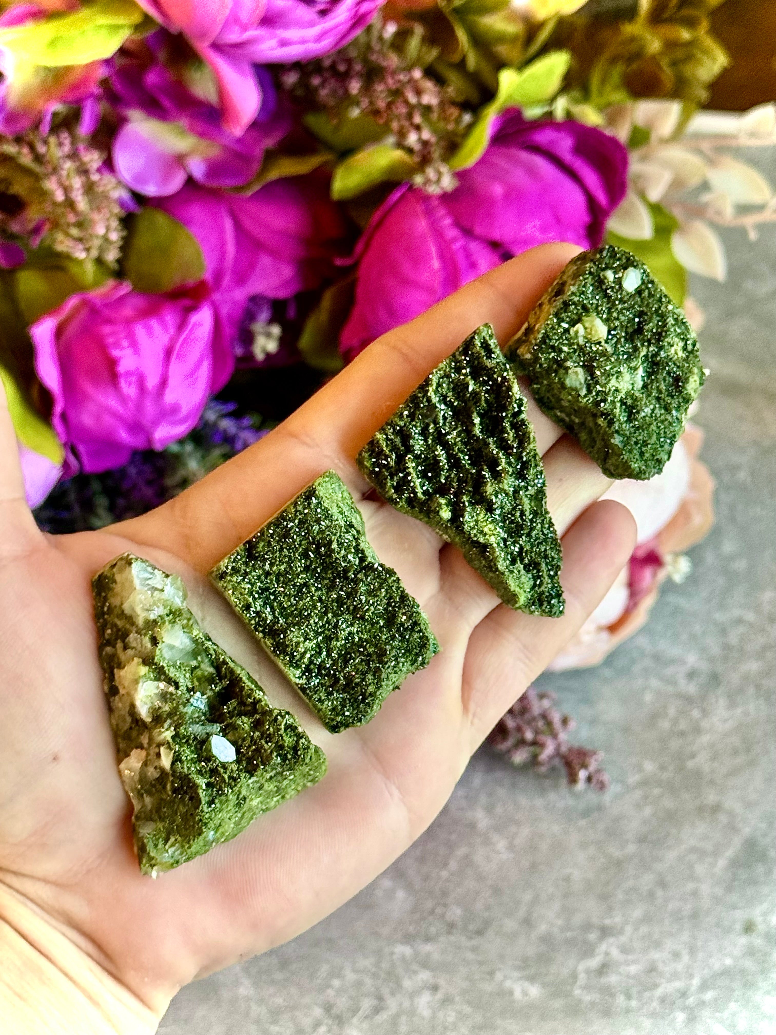 Forest Epidote Specimens from Turkey, Epidote and Quartz, Epidote Clusters | | Wiccan Center