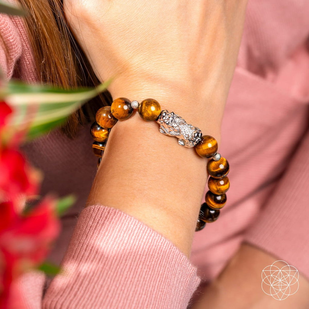 Fortune Flows - Tiger’s Eye & Pixiu Bracelet | Bracelet | Wiccan Center