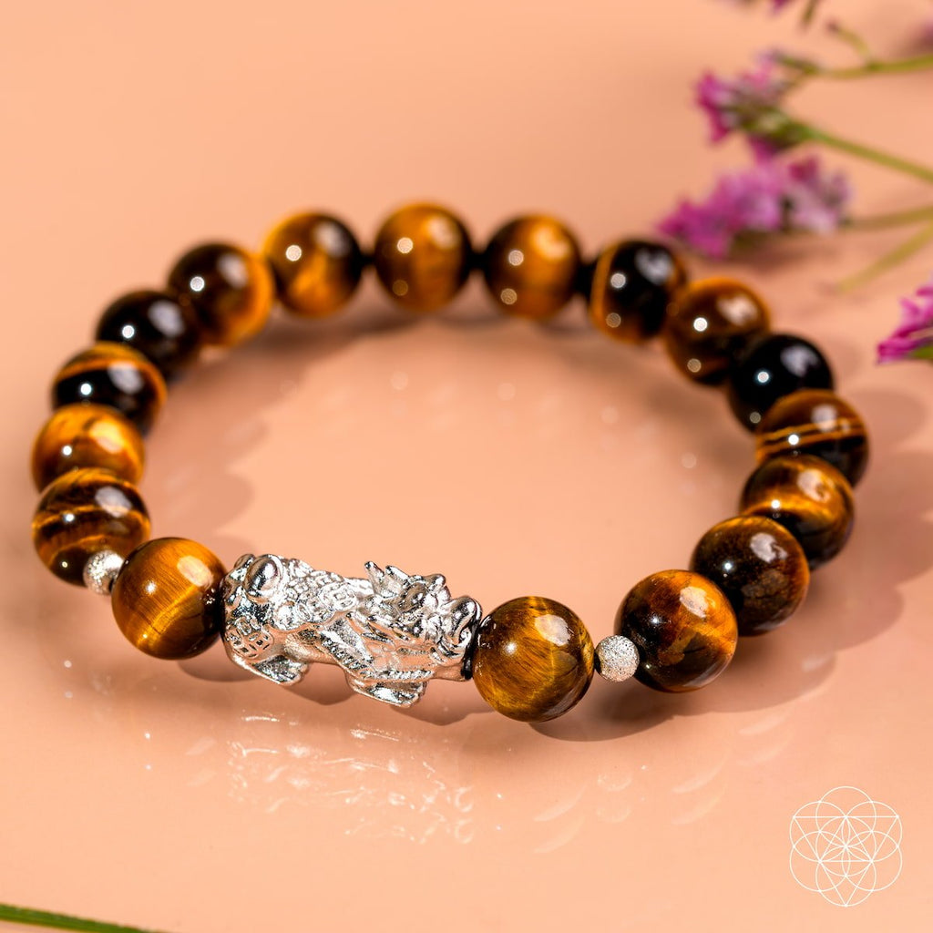 Fortune Flows - Tiger’s Eye & Pixiu Bracelet | Bracelet | Wiccan Center