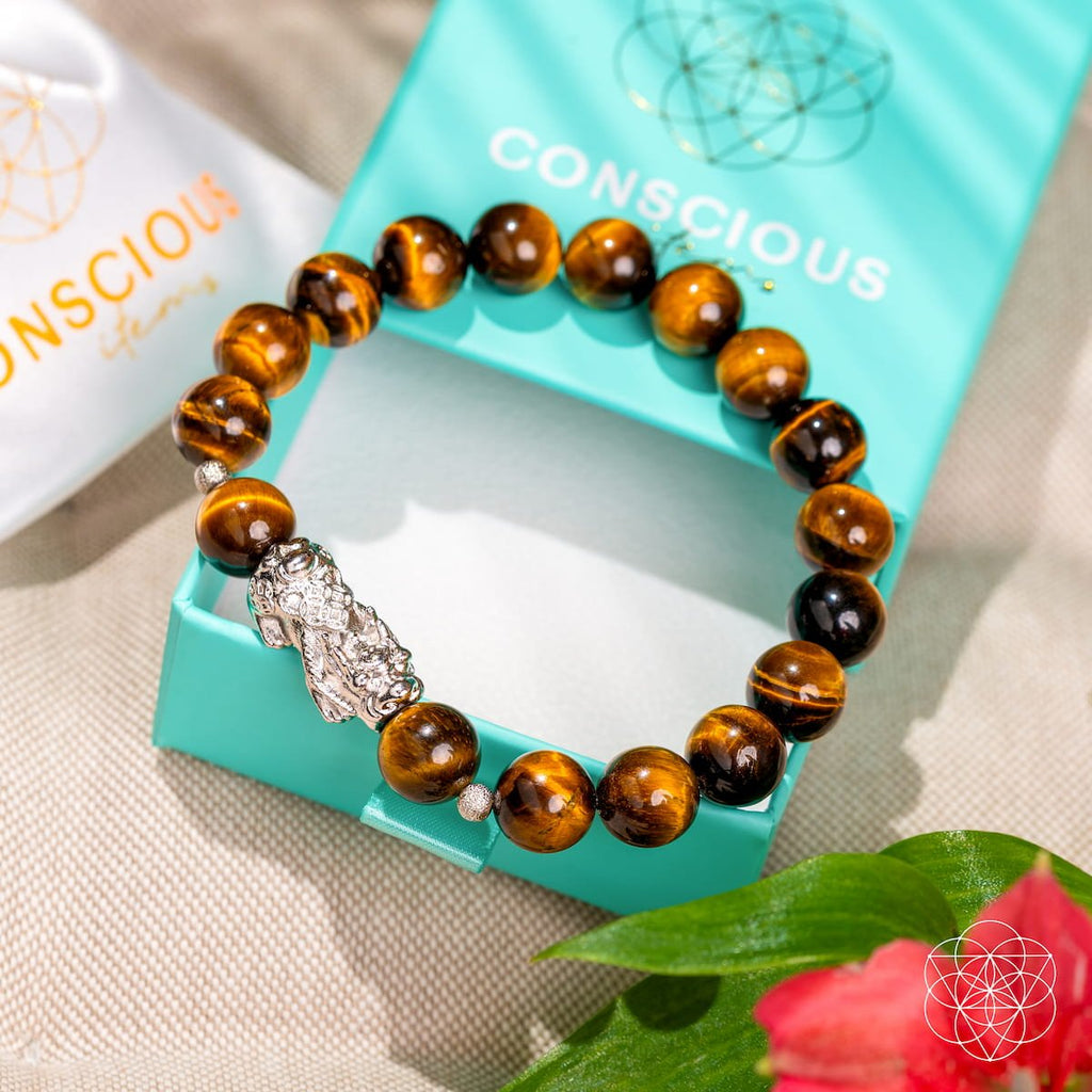 Fortune Flows - Tiger’s Eye & Pixiu Bracelet | Bracelet | Wiccan Center