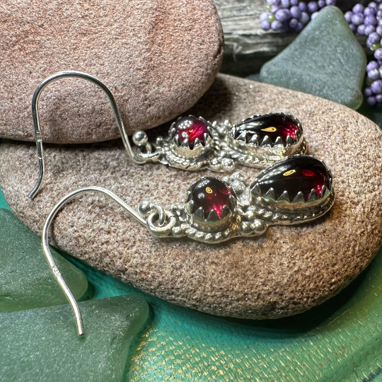 Garnet Romantic Earrings for Women | Dangle Earrings | Wiccan Center
