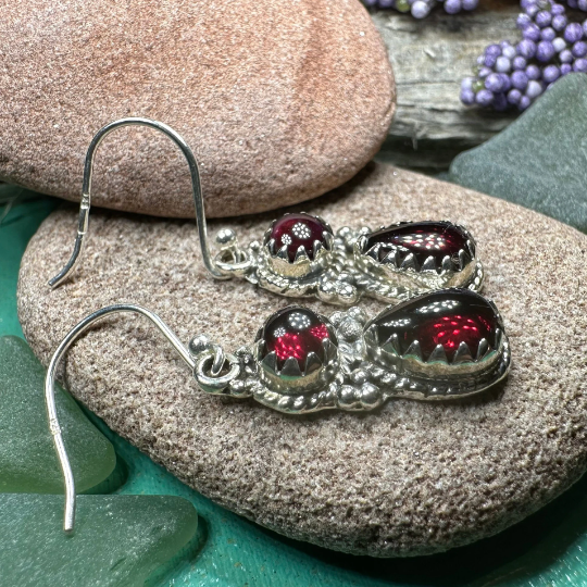 Garnet Romantic Earrings for Women | Dangle Earrings | Wiccan Center