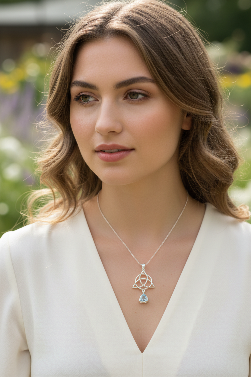 Enchanted Celtic Trinity Knot Necklace in Sterling Silver | Pendant | Wiccan Center