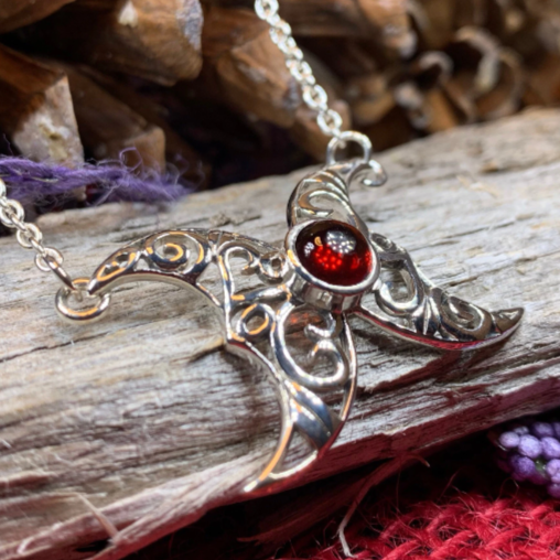 Morgana Celtic Moon Necklace in Sterling Silver