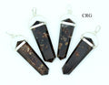 Garnet Double Terminated Flat Pendant with Silver Plating (4 Pieces) Size 2 Inches