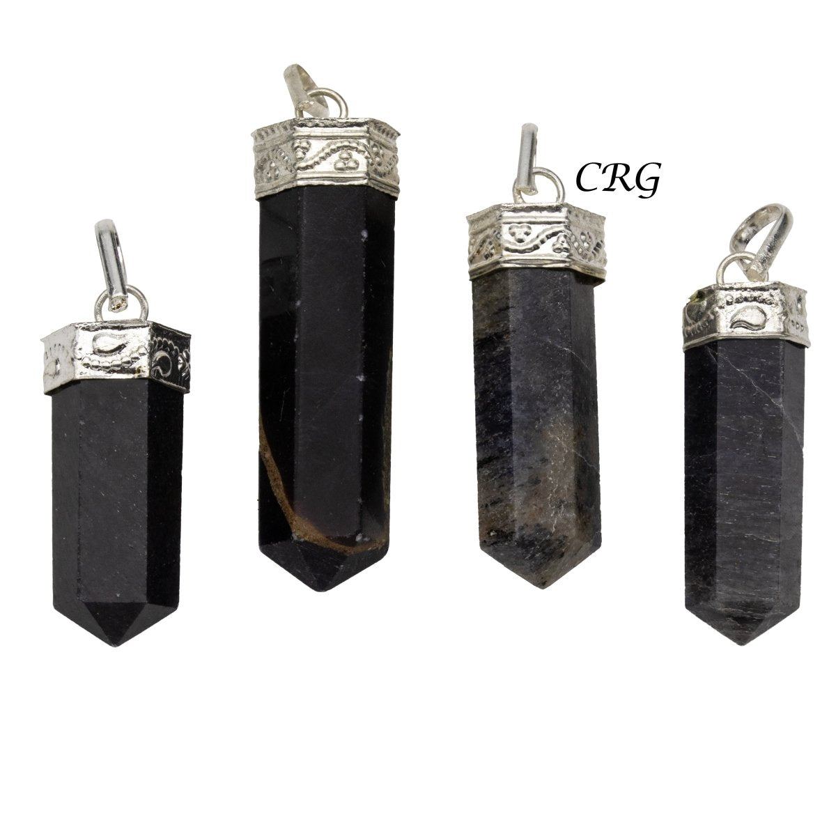 Garnet Faceted Pendants with Silver Plated Bail (4 Pieces)