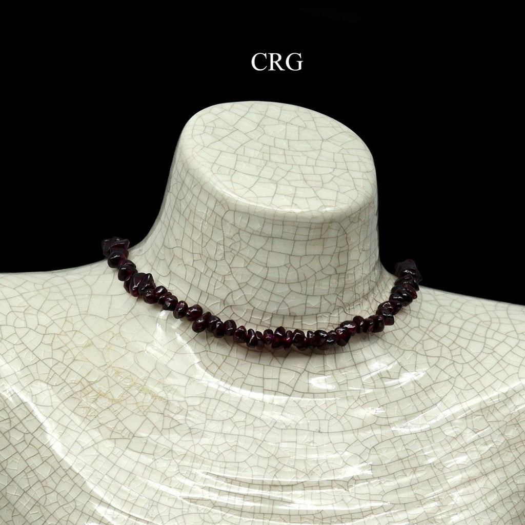 Garnet Strand Chip Choker Necklace (16 Inches) (4 Pieces)