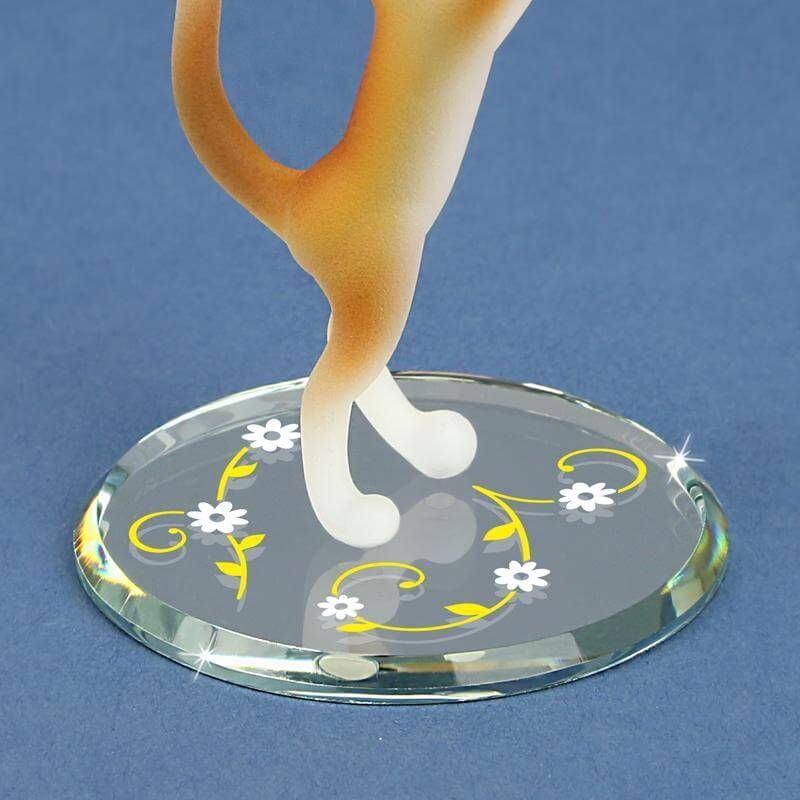 Glass Tabby Cat with Butterfly Figurine | Cats & Fairy Cats | Wiccan Center