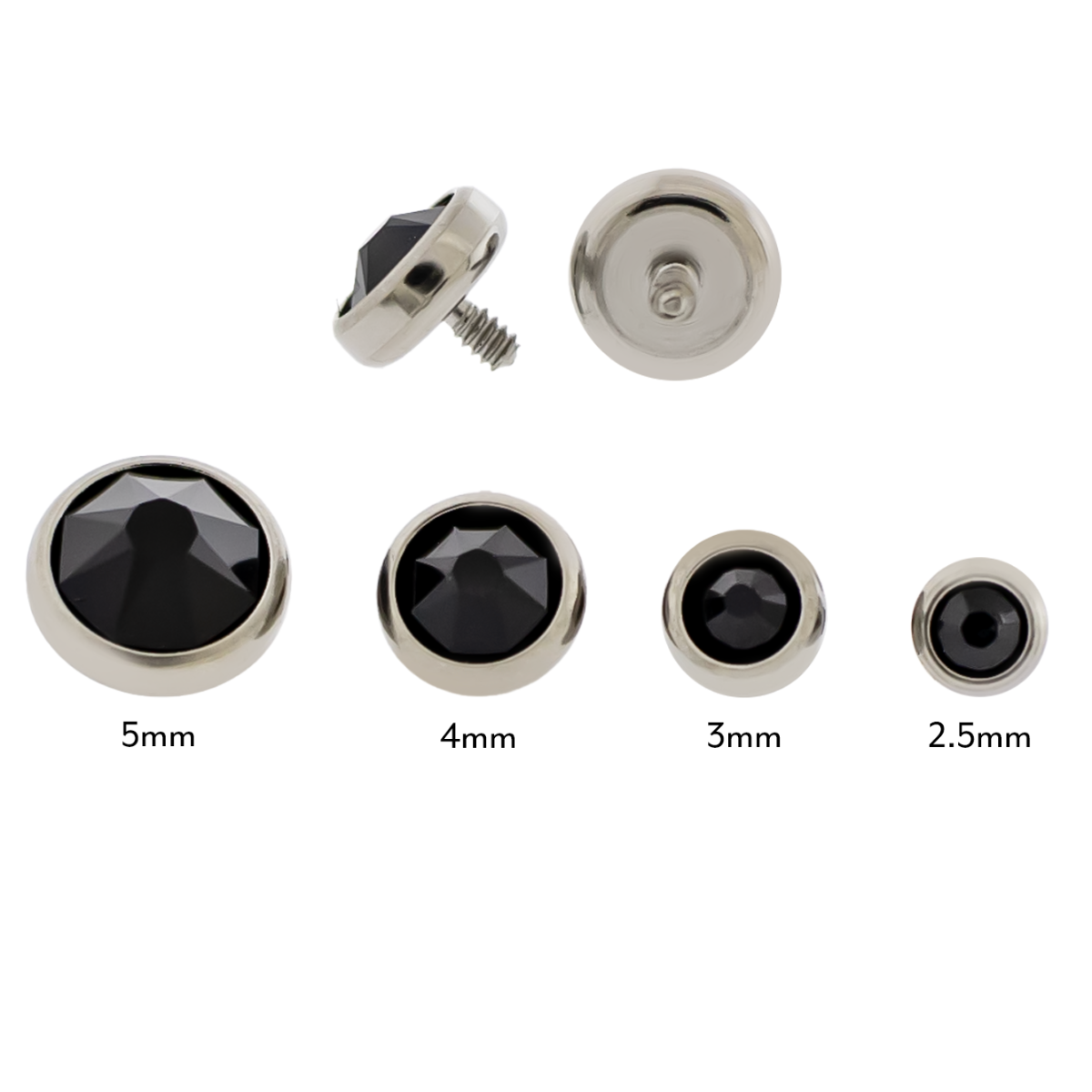 Steel Gem Disc - 14G Threaded Premium Crystals | Body Jewelry | Wiccan Center